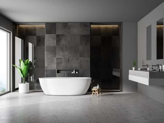 Moderne Zwarte Badkamer